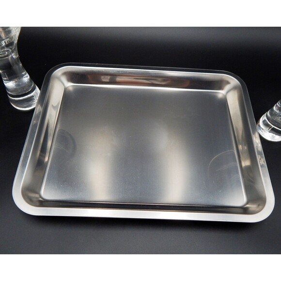 Home Essentials Hex 11 Martini Cocktail Set Shaker Tray Glasses S/4 Etched Lines - Picture 7 of 13